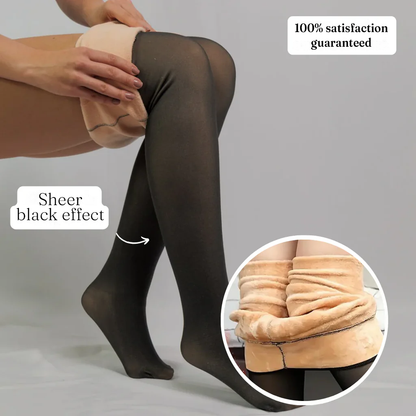 Fleece-Lined Sheer Tights
