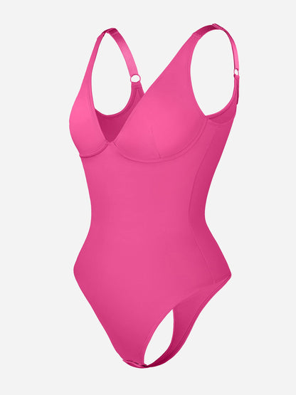 Deep V Neck Tummy Control Shapewear Bodysuit