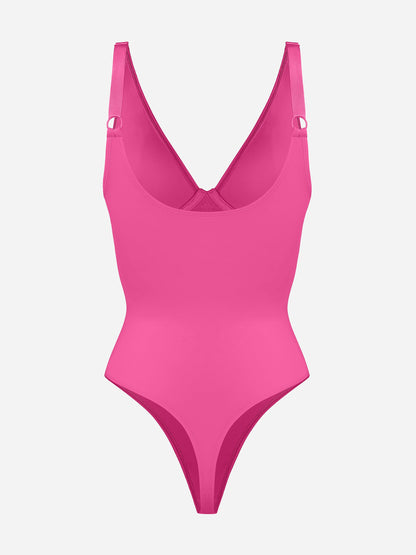 Deep V Neck Tummy Control Shapewear Bodysuit