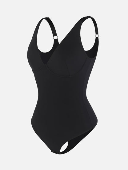 Deep V Neck Tummy Control Shapewear Bodysuit