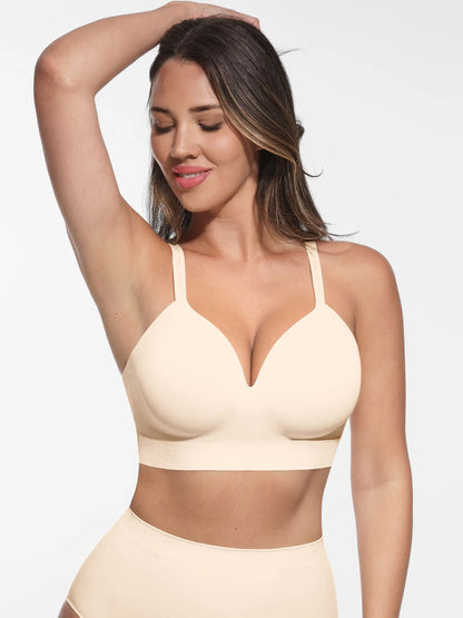 Wireless Adjustable Push-Up Full Coverage Bra