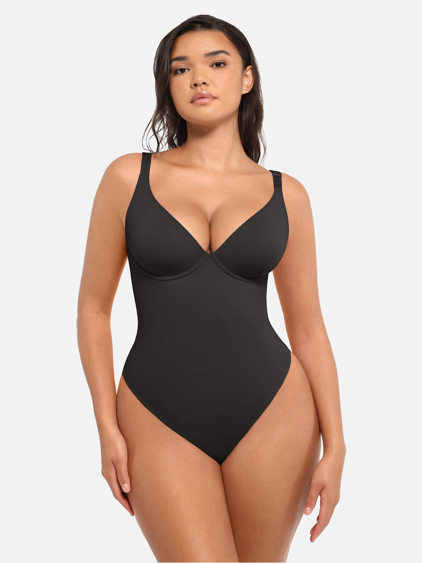 Deep V Neck Tummy Control Shapewear Bodysuit