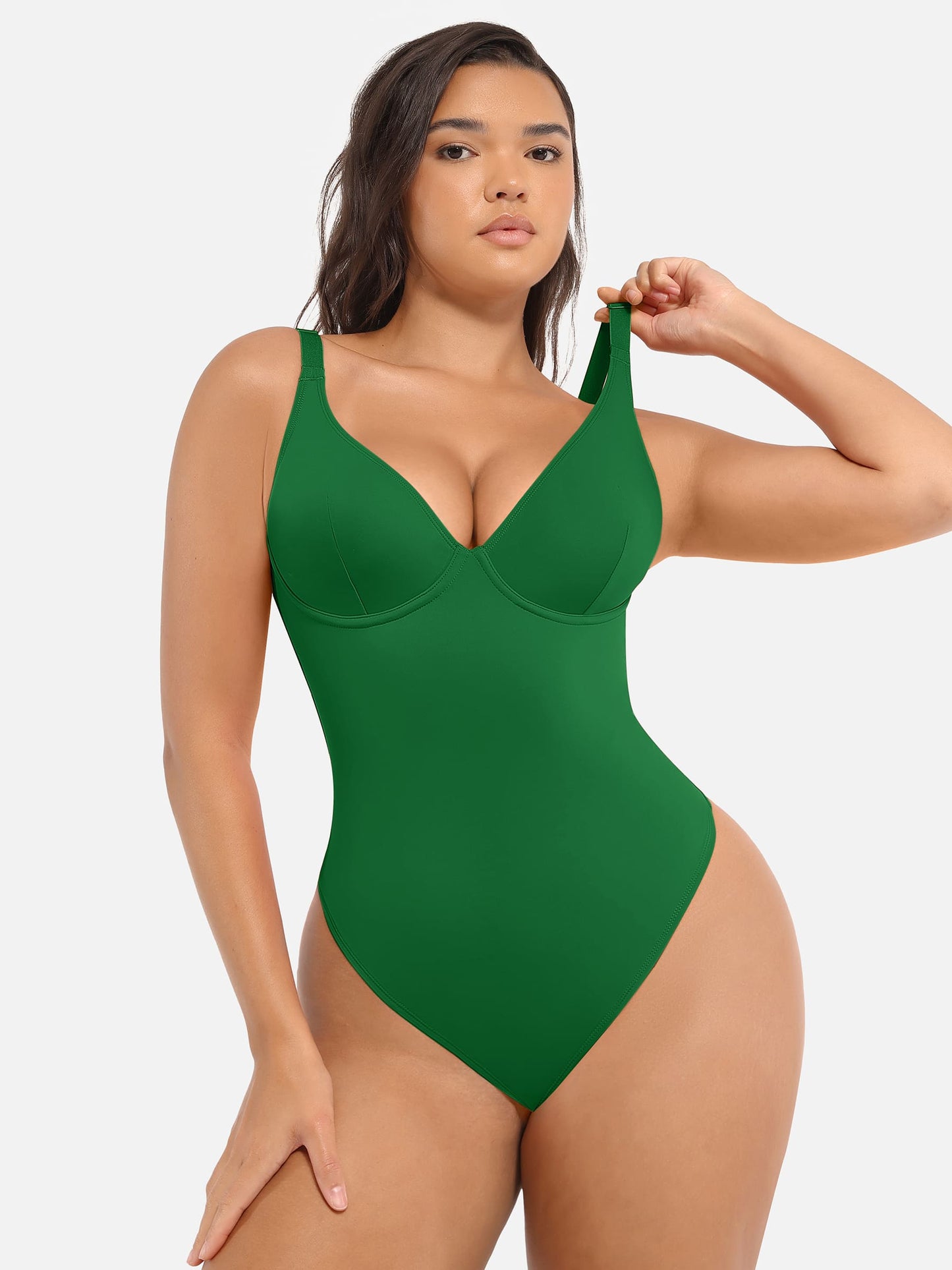 Deep V Neck Tummy Control Shapewear Bodysuit