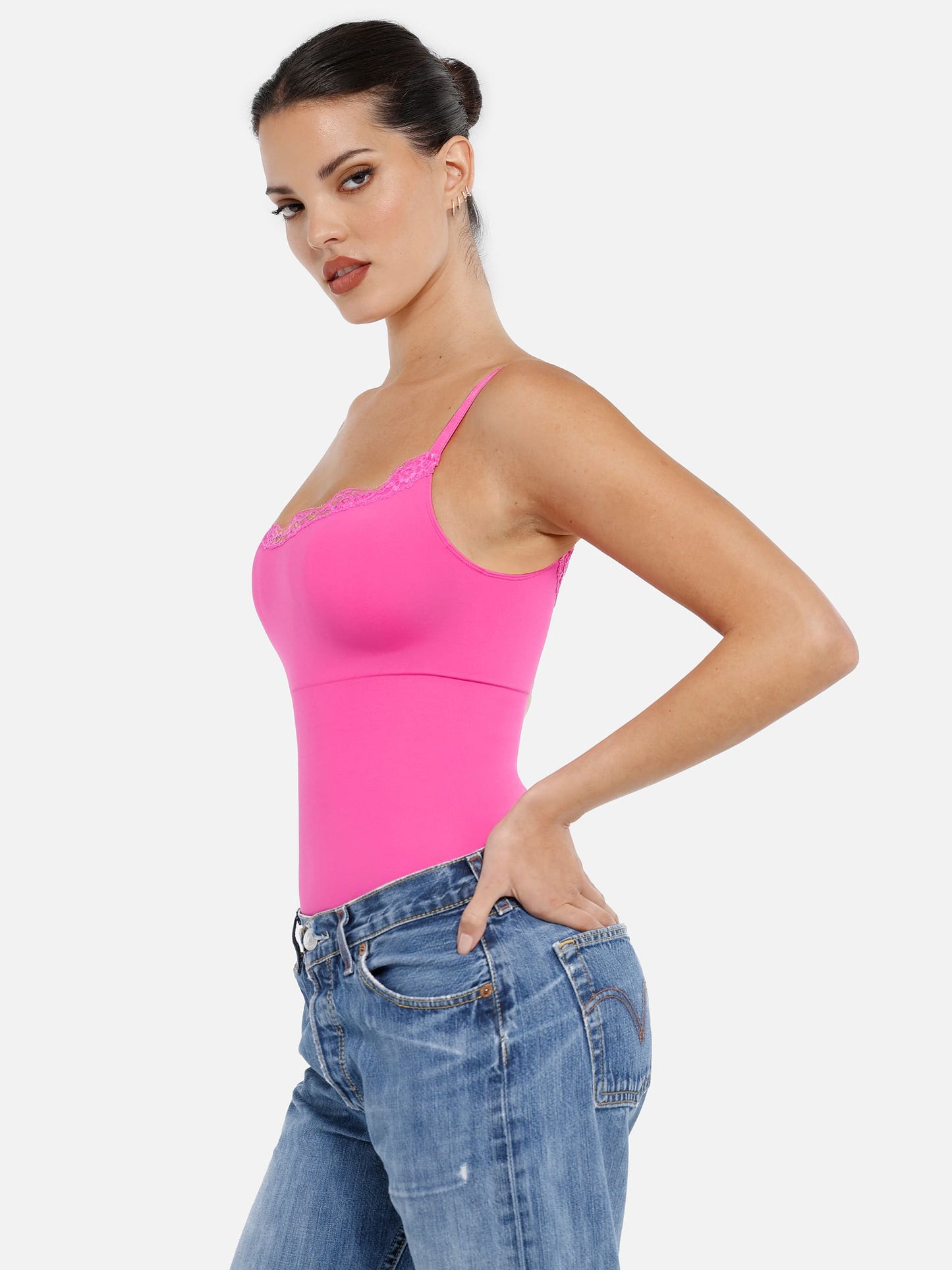 Lace Tight-Fit Seamless Thong Shapewear Bodysuit