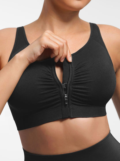 Seamless Front-Opening Zipper Bra
