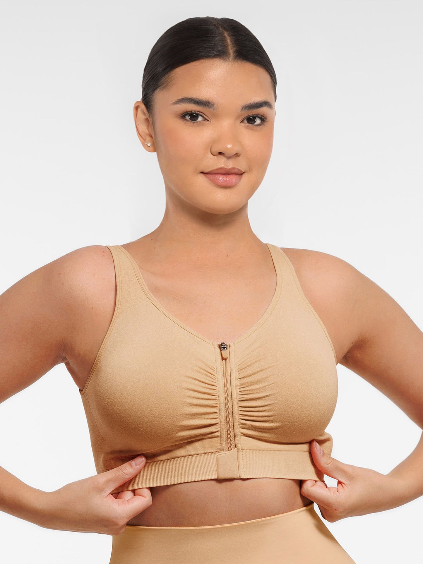 Seamless Front-Opening Zipper Bra