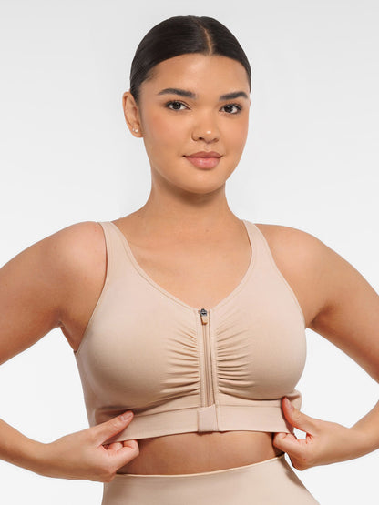 Seamless Front-Opening Zipper Bra
