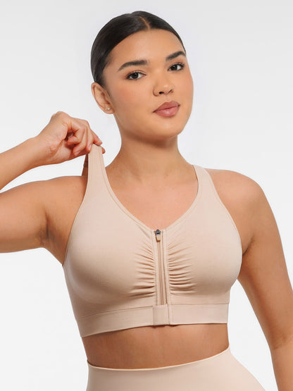 Seamless Front-Opening Zipper Bra