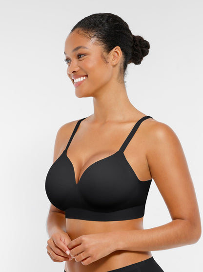Wireless Seamless Push-Up V-neck Bra