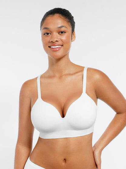 Wireless Seamless Push-Up V-neck Bra
