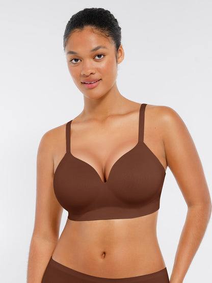 Wireless Seamless Push-Up V-neck Bra
