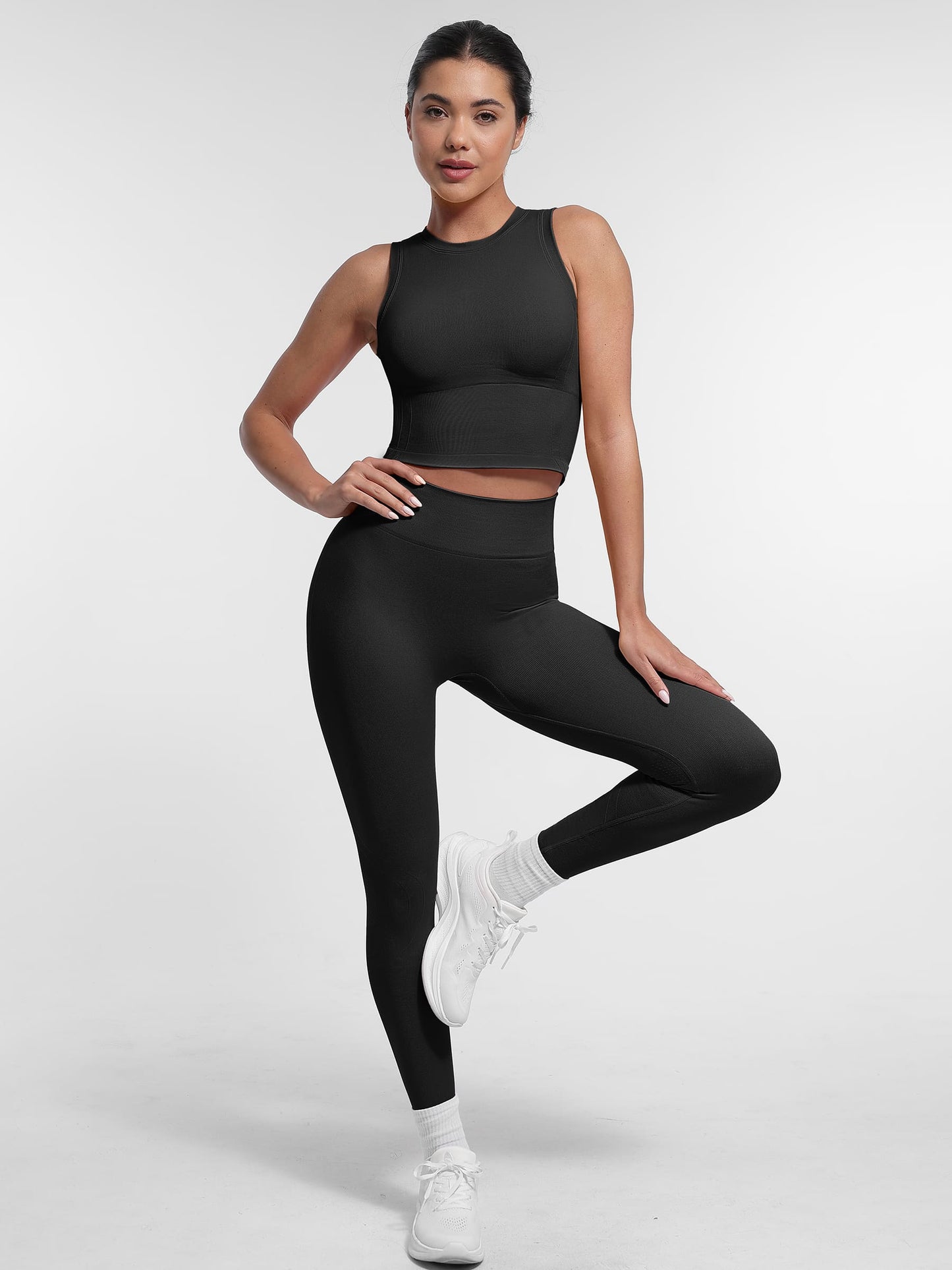 Seamless Sports Top with Built-in Bra