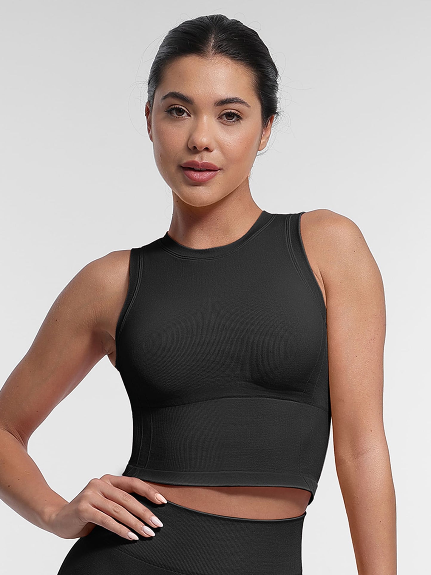 Seamless Sports Top with Built-in Bra