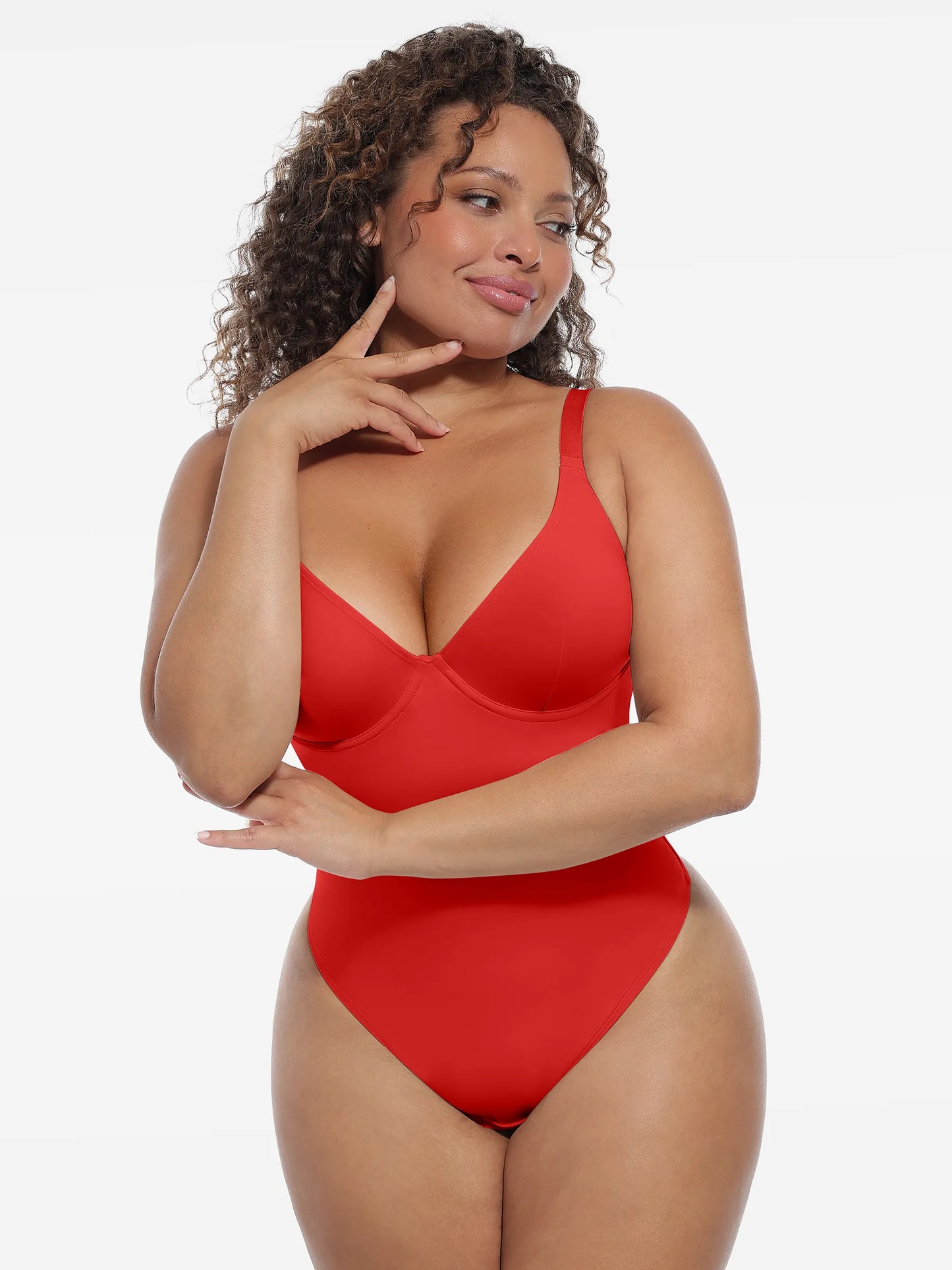 Deep V-Neck Shapewear Bodysuit