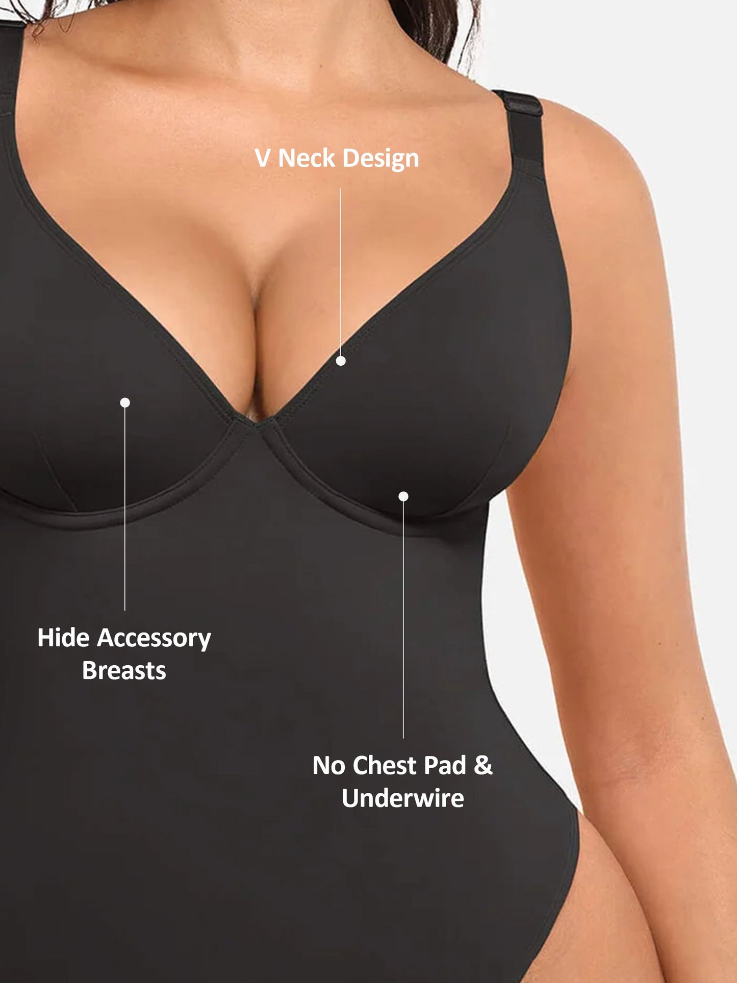 Deep V Neck Tummy Control Shapewear Bodysuit