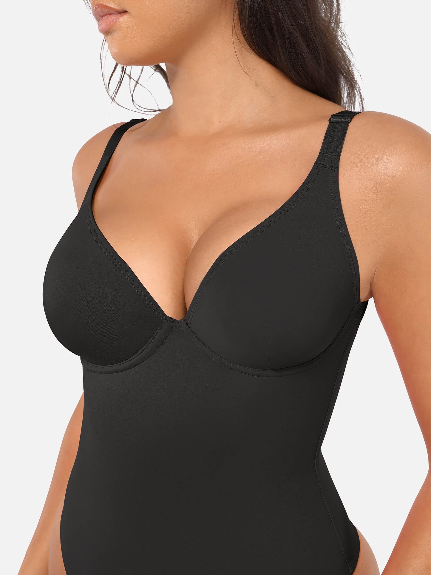 Deep V Neck Tummy Control Shapewear Bodysuit