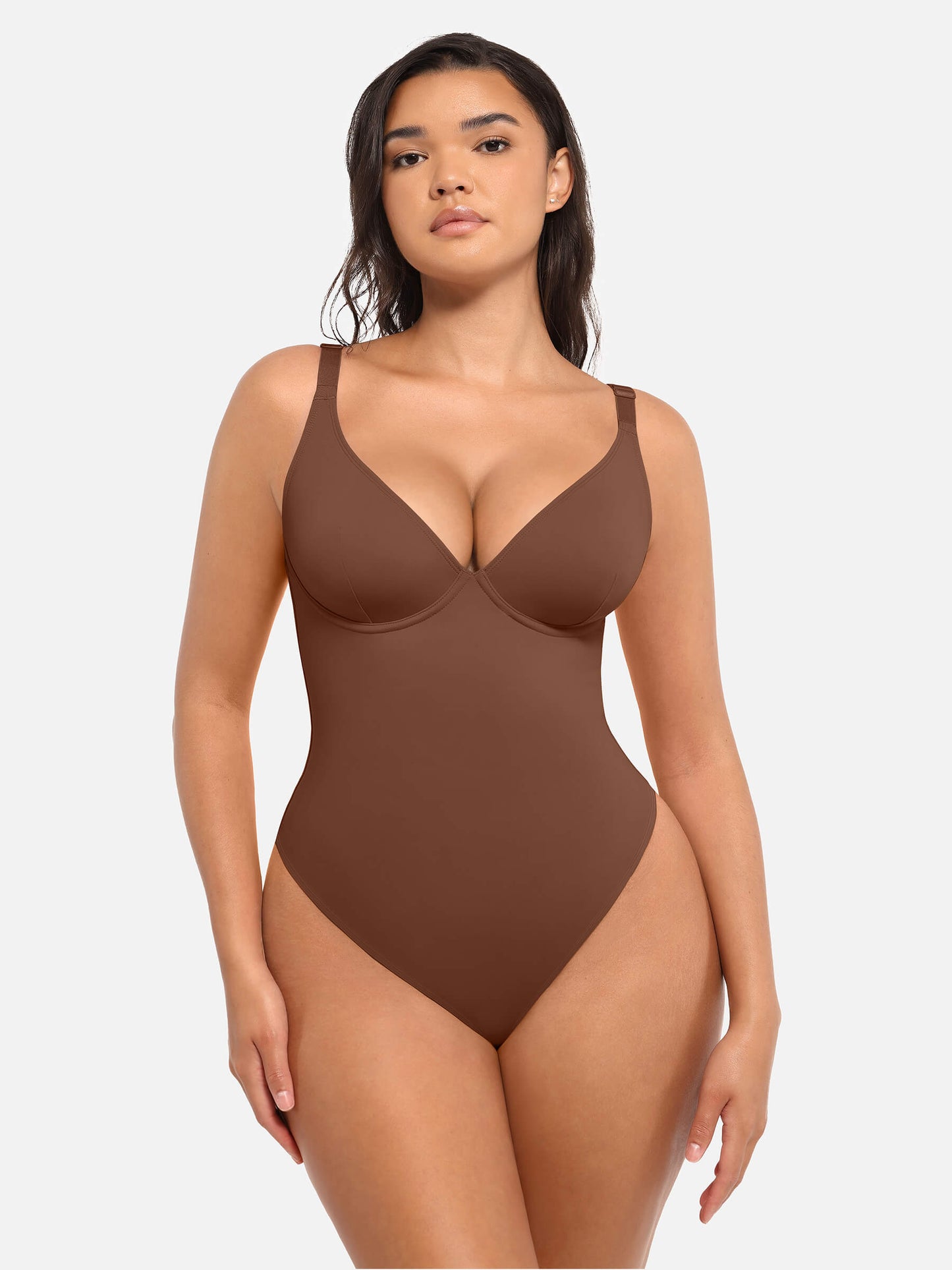 Deep V Neck Tummy Control Shapewear Bodysuit