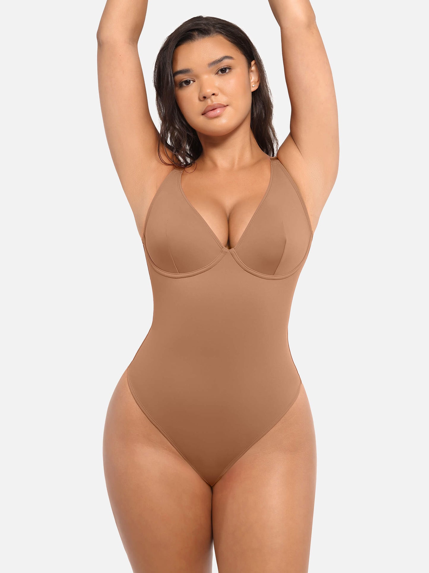 Deep V Neck Tummy Control Shapewear Bodysuit