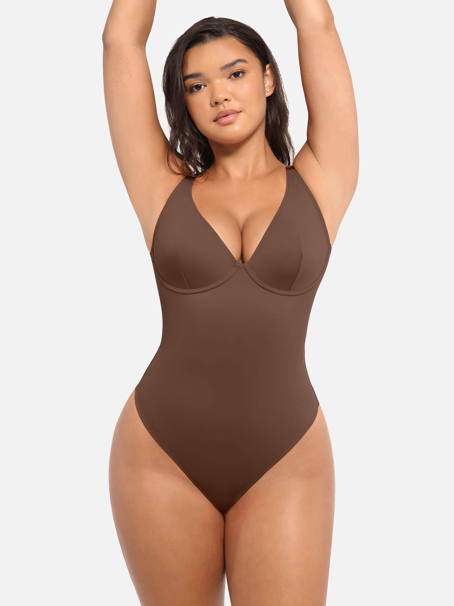 Deep V Neck Tummy Control Shapewear Bodysuit