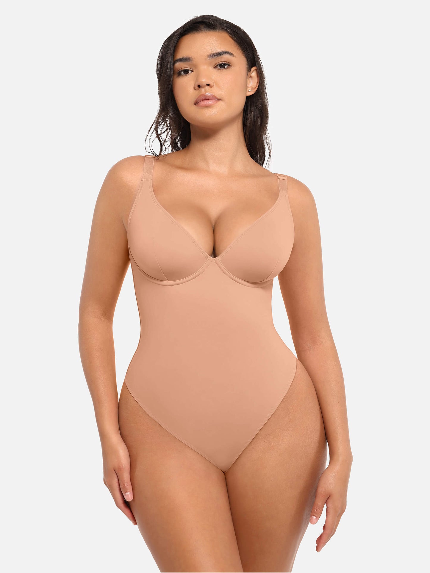 Deep V Neck Tummy Control Shapewear Bodysuit