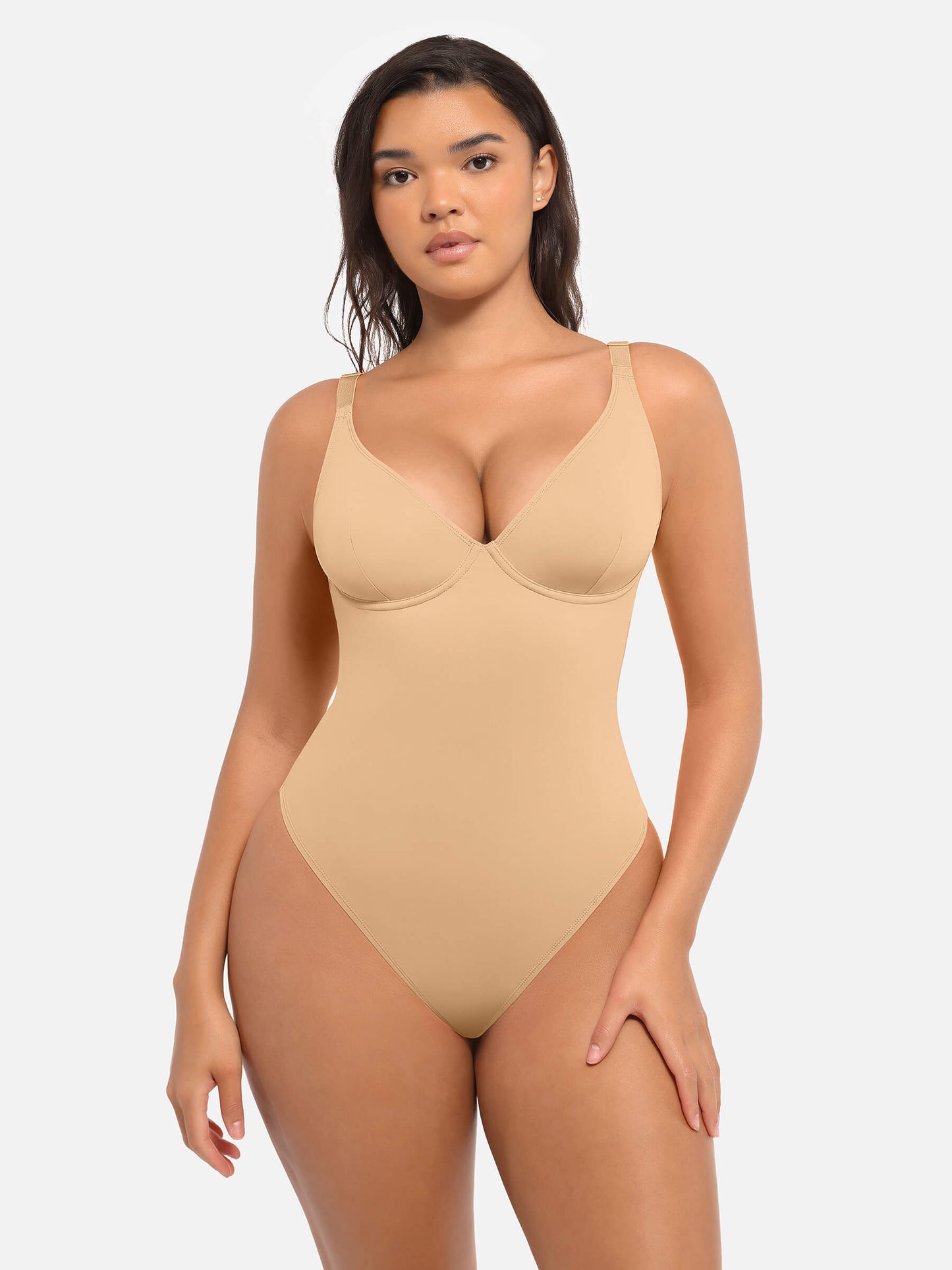 Deep V Neck Tummy Control Shapewear Bodysuit