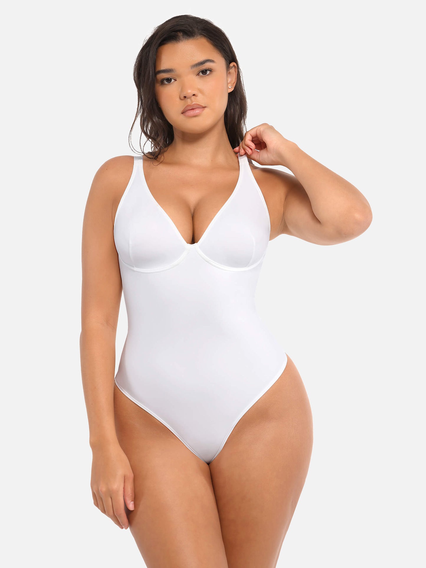 Deep V Neck Tummy Control Shapewear Bodysuit