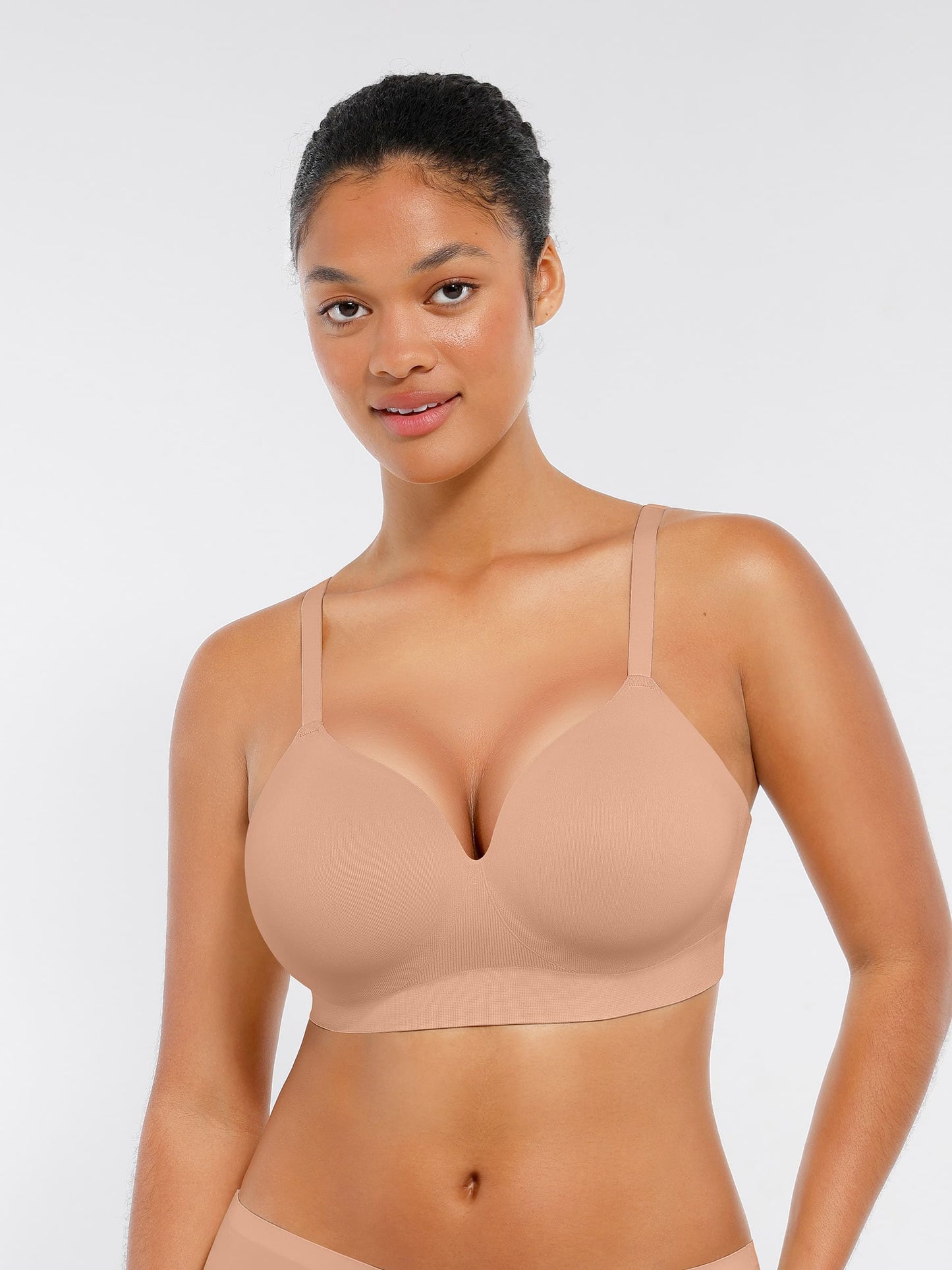Wireless Seamless Push-Up V-neck Bra