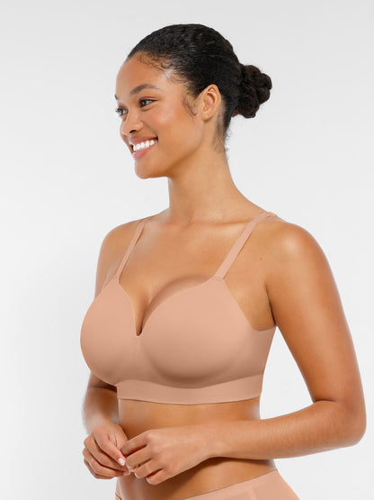 Wireless Seamless Push-Up V-neck Bra