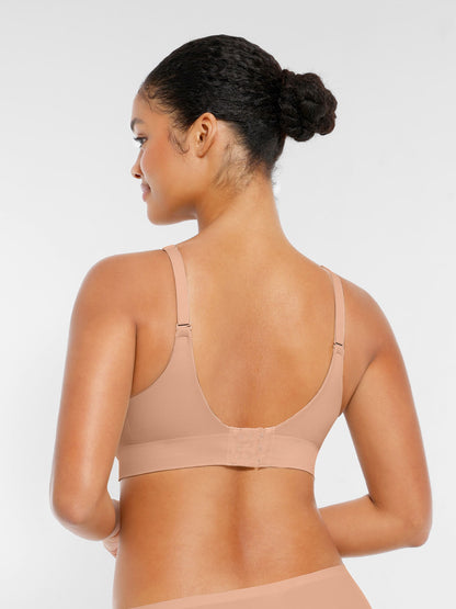 Wireless Seamless Push-Up V-neck Bra
