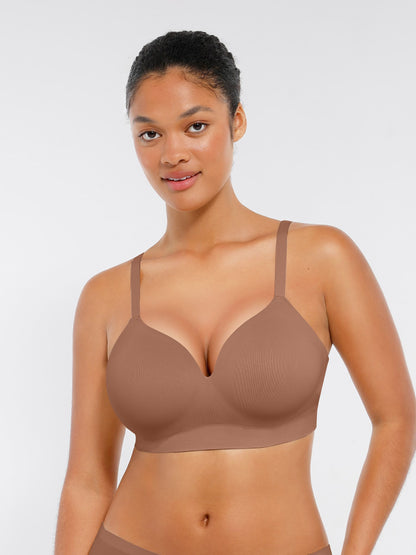 Wireless Seamless Push-Up V-neck Bra