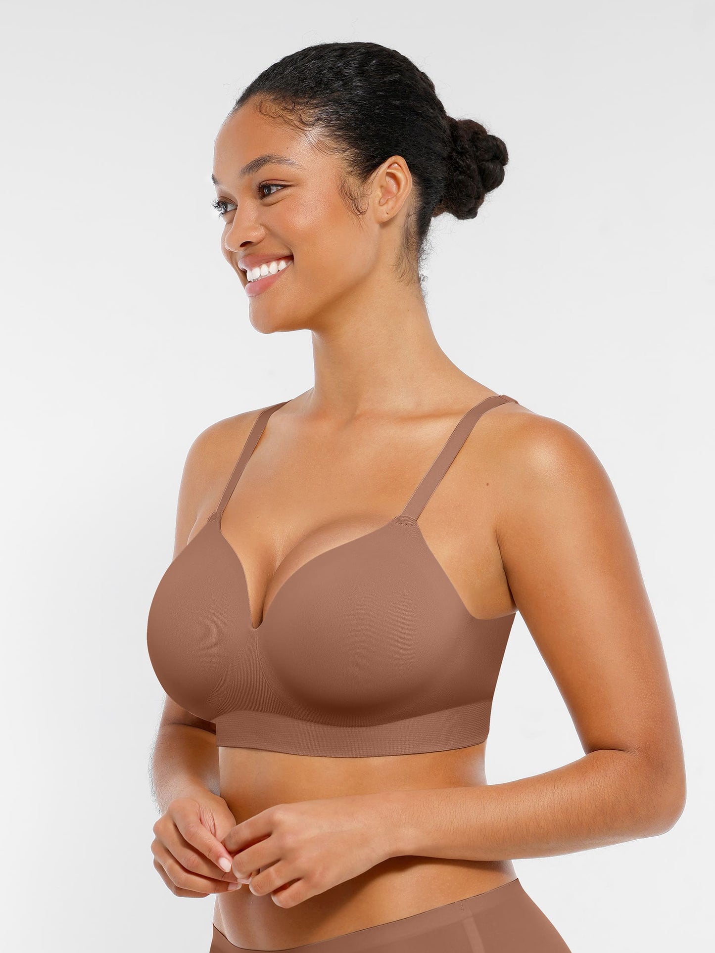 Wireless Seamless Push-Up V-neck Bra