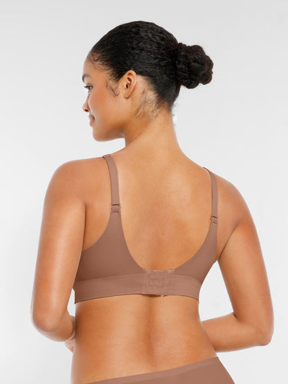 Wireless Seamless Push-Up V-neck Bra