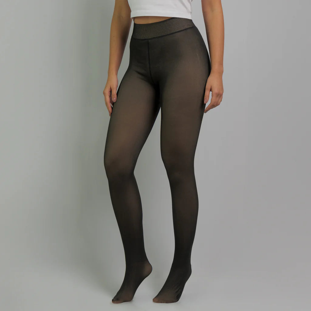 Fleece-Lined Sheer Tights