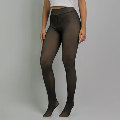 Fleece-Lined Sheer Tights