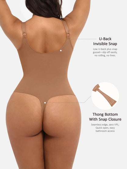 Deep V Neck Tummy Control Shapewear Bodysuit