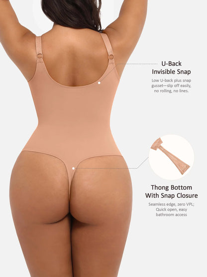 Deep V Neck Tummy Control Shapewear Bodysuit