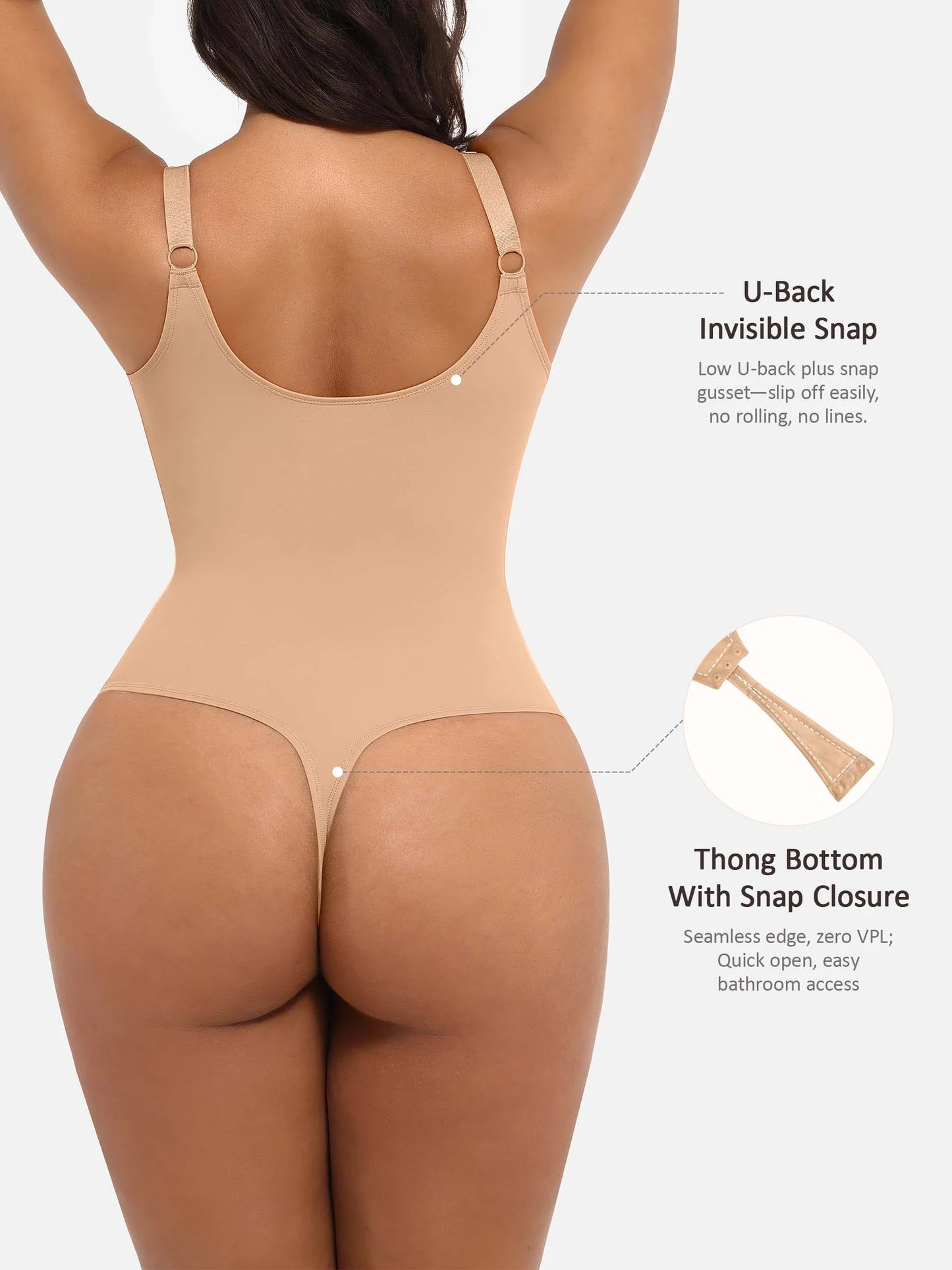 Deep V Neck Tummy Control Shapewear Bodysuit