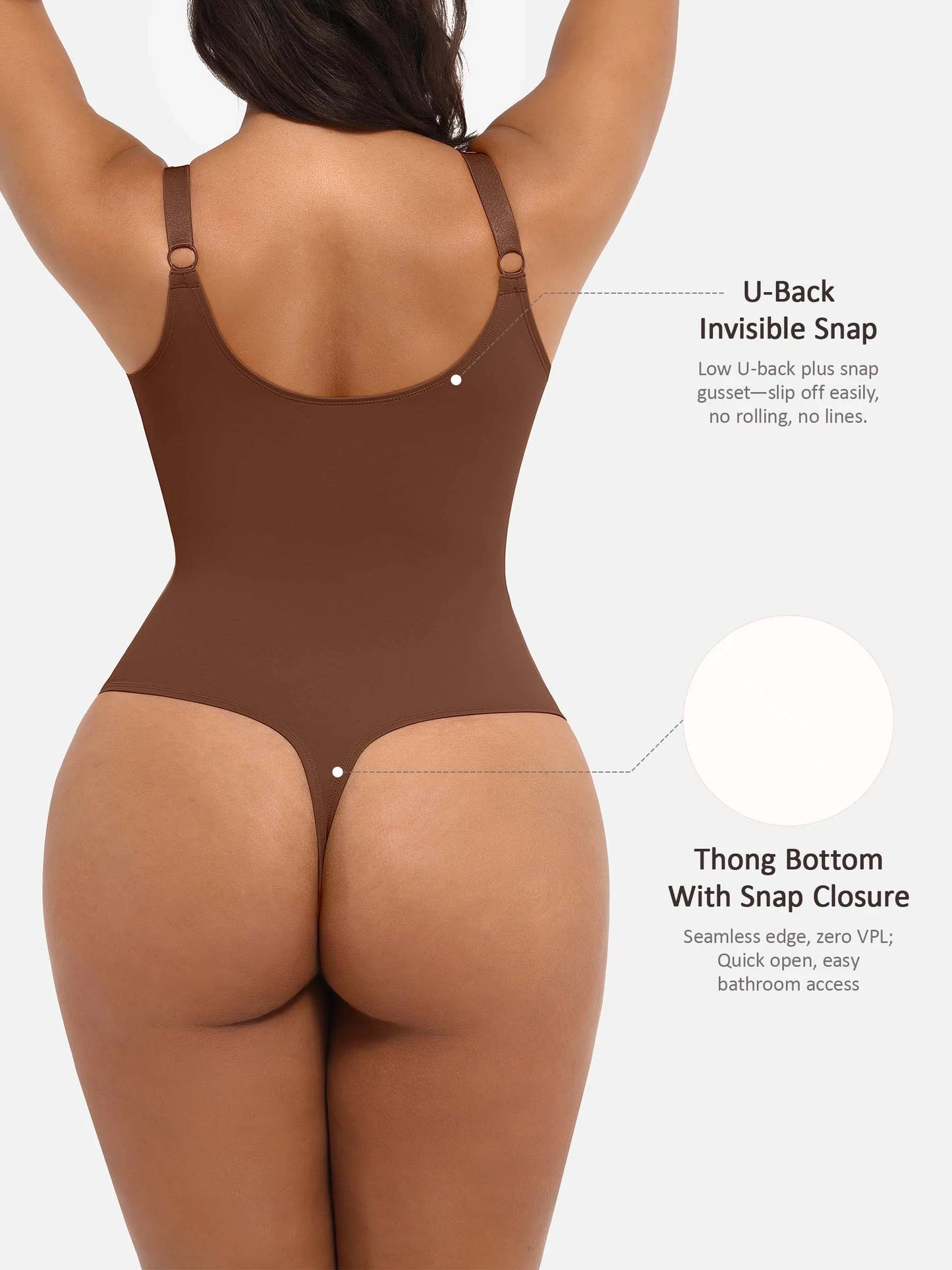 Deep V Neck Tummy Control Shapewear Bodysuit