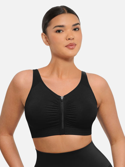 Seamless Front-Opening Zipper Bra
